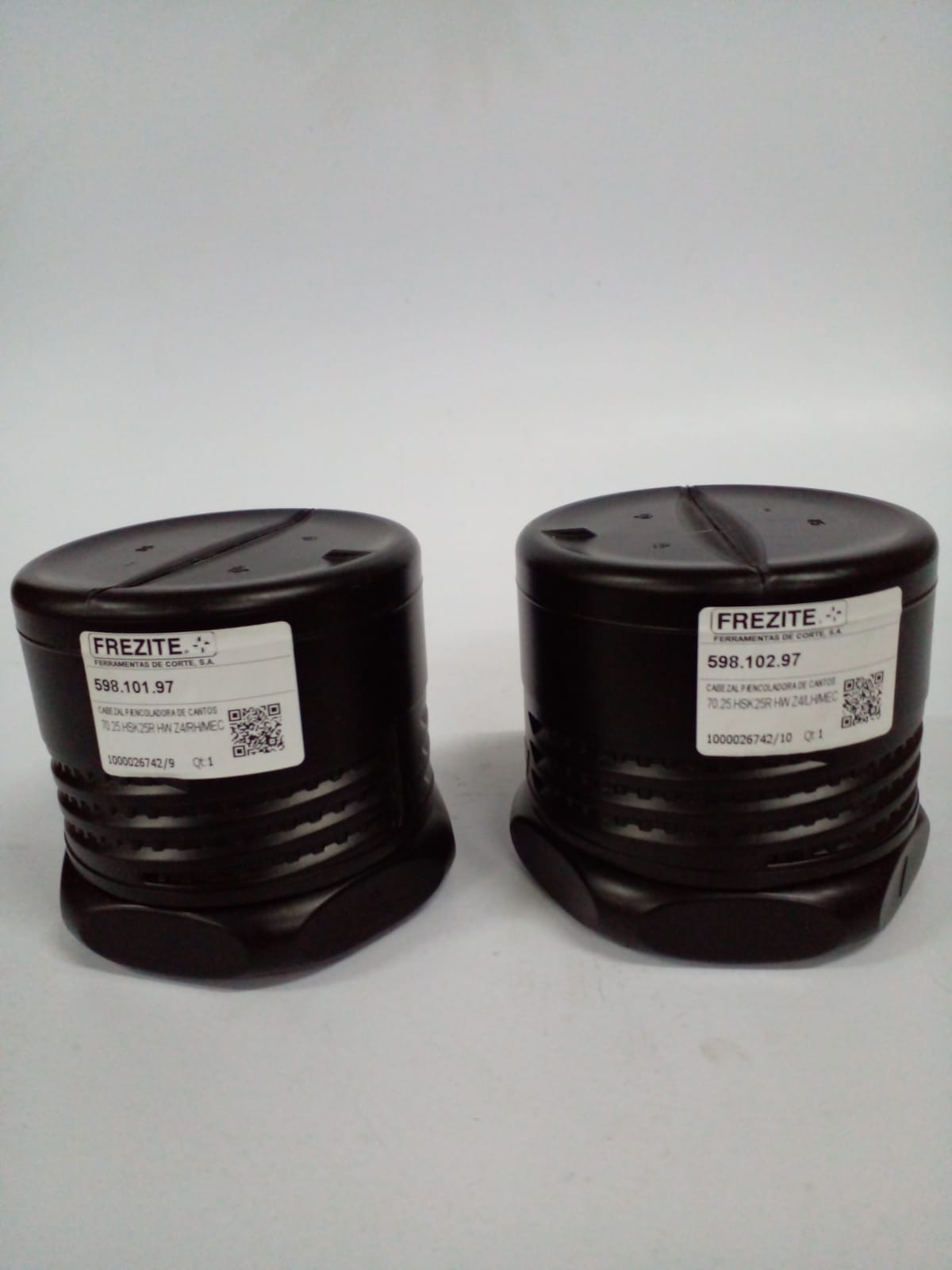 Vista 1 de Set de 2 fresas para pegadora de canto con eje HSK 25R - Ø 70 x 25 - Z4 DX/SX - (con insertos) FREZITE